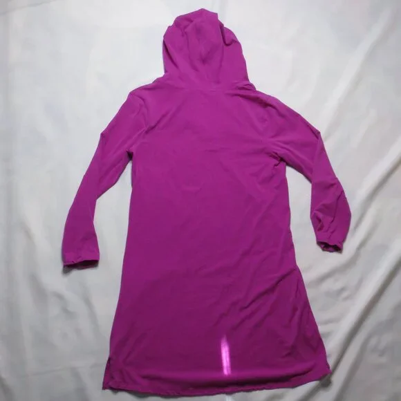 COOLIBAR womens BEACH COVER-UP swim FUSHIA hooded POCKETS pink TUNIC SIZE S - Picture 2 of 9